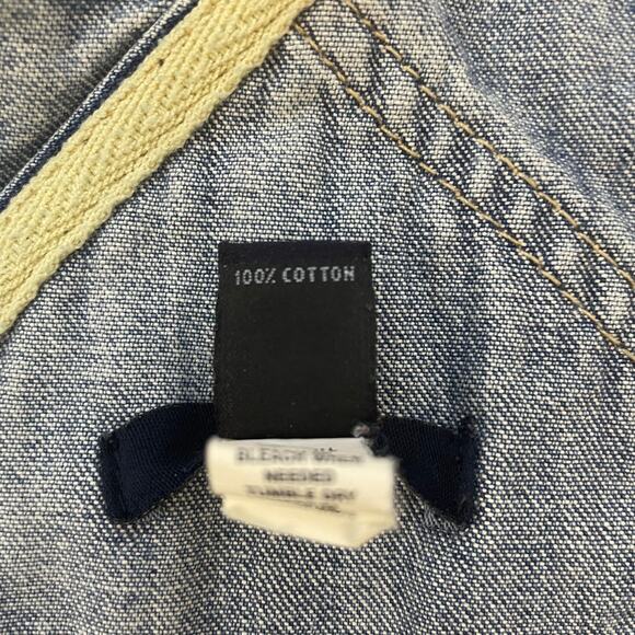 GAP Denim Overalls Womens L Blue Jean Bib Cotton Straight Leg Adjustable - Picture 4 of 13